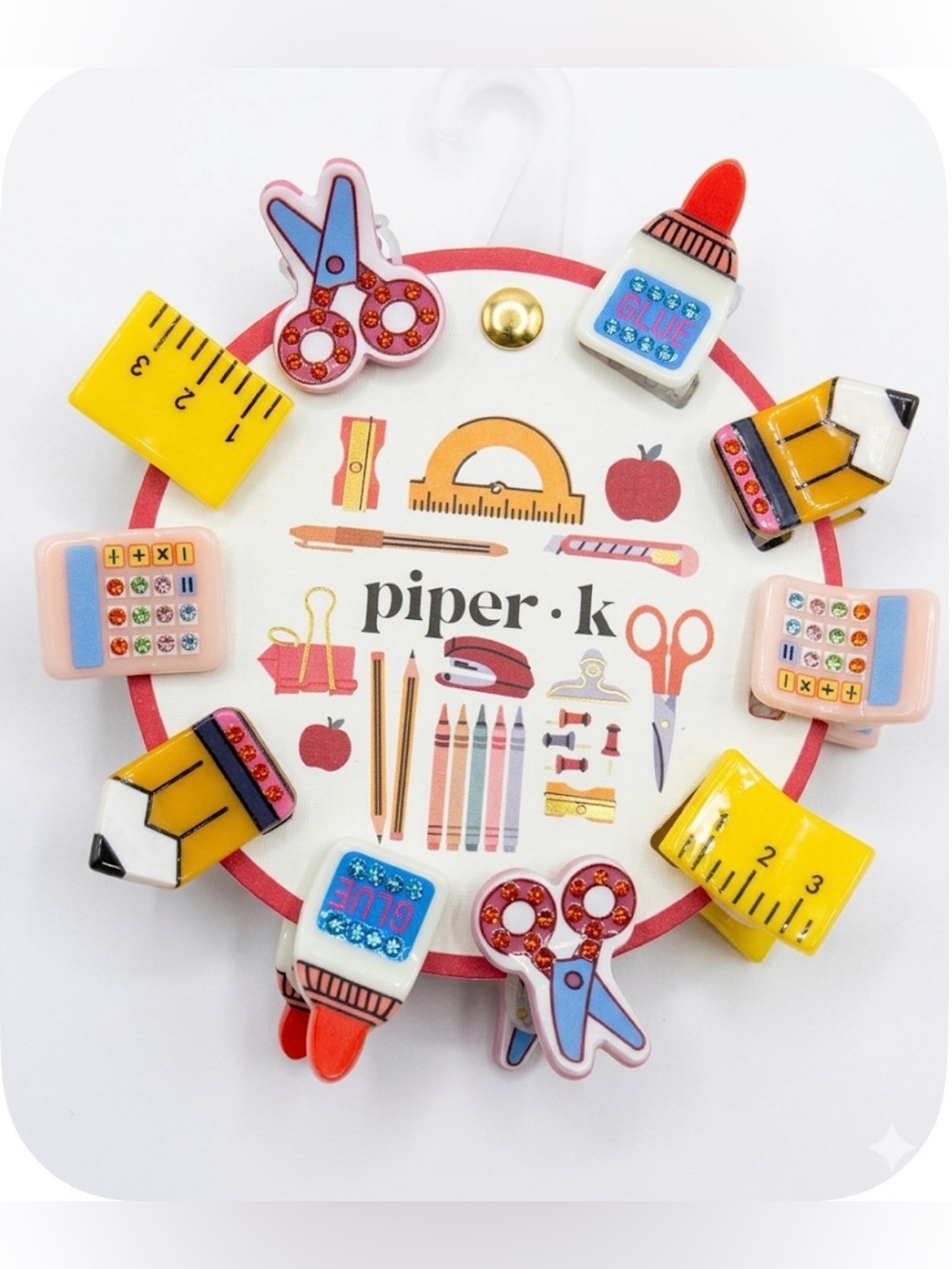 NWT ⚜️💖⚜️ Piper K Adorable School Themed Hair Clips Set of 10